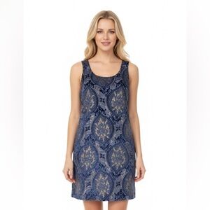 Ann Taylor LOFT xsmall blue velvet shift dress